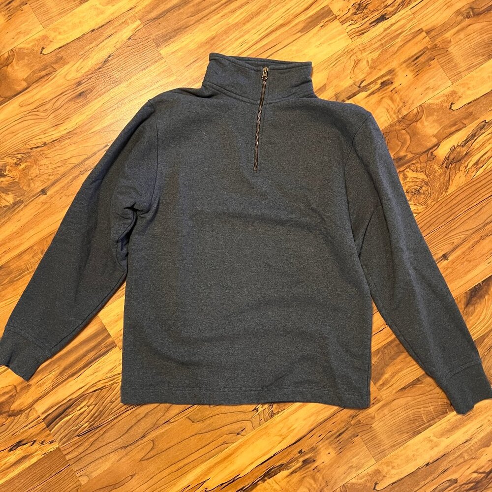 Mens or Unisex PlayBack Grey 1/4 Zip Sweatshirt Size M